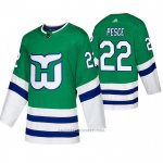 Camiseta Hockey Hartford Whalers Brett Pesce Autentico Heritage Verde