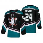 Camiseta Anaheim Ducks Carter Rowney Alternato 25th Aniversario Adidas Autentico Negro