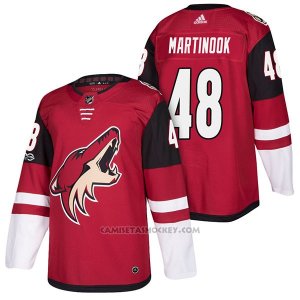 Camiseta Hockey Hombre Autentico Arizona Coyotes Jordan Martinook 48 Home 2018 Rojo