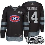Camiseta Hockey Hombre Montreal Canadiens 14 Tomas Plekanec 2017 Centennial Limited Negro