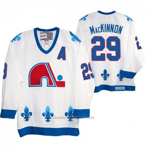 Camiseta Hockey Quebec Nordiques Nathan Mackinnon Heritage Vintage Replica Blanco