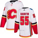 Camiseta Hockey Calgary Flames 55 Noah Hanifin Road Autentico Blanco