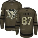 Camiseta Hockey Nino Penguins 87 Sidney Crosby Salute To Service 2018 Verde