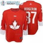 Camiseta Hockey Nino Canada 37 Patrice Bergeron 2016 World Cup Rojo