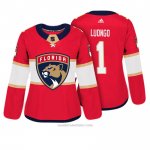 Camiseta Hockey Mujer Florida Panthers 1 Roberto Luongo Rojo Autentico Jugador