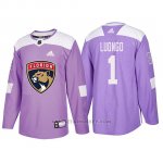 Camiseta Florida Panthers Roberto Luongo Hockey Fights Cancer Violeta
