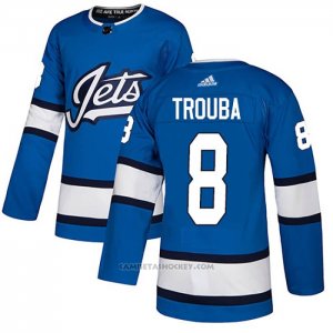 Camiseta Hockey Winnipeg Jets 8 Jacob Trouba Alterno Autentico Azul