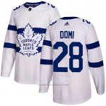 Camiseta Hockey Toronto Maple Leafs 28 Tie Domi Autentico 2018 Stadium Series Blanco