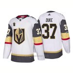 Camiseta Hockey Hombre Autentico Vegas Golden Knights 37 Reid Duke Away 2018 Blanco