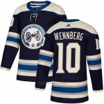 Camiseta Hockey Columbus Blue Jackets 10 Alexander Wennberg Alterno Autentico Azul