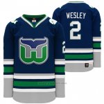 Camiseta Hockey Hartford Whalers Night Glen Wesley Heritage Throwback Azul