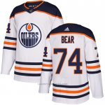 Camiseta Hockey Edmonton Oilers 74 Ethan Bear Road Autentico Blanco