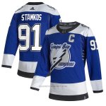 Camiseta Hockey Tampa Bay Lightning Steven Stamkos Reverse Retro Autentico 2020-21 Azul