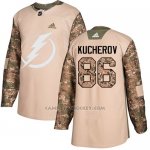 Camiseta Hockey Nino Tampa Bay Lightning 86 Nikita Kucherov Camo Autentico 2017 Veterans Day Stitched