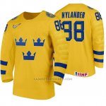 Camiseta Hockey Suecia William Nylander Home 2020 IIHF World Amarillo