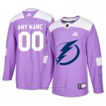 Camiseta Hockey Hombre Tampa Bay Lightning Personalizada Violeta