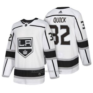 Camiseta Hockey Hombre Autentico Los Angeles Kings 32 Jonathan Quick Away 2018 Blanco