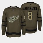 Camiseta Hockey Hombre Detroit Red Wings 8 Justin Abdelkader Verde Salute To Service