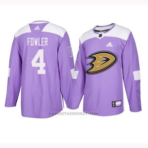 Camiseta Hockey Hombre Anaheim Ducks 4 Cam Fowler Violeta