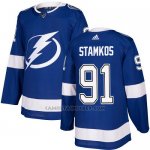 Camiseta Hockey Nino Tampa Bay Lightning 91 Steven Stamkos Azul Home Autentico Stitched