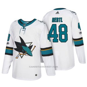 Camiseta Hockey Hombre San Jose Sharks 48 Tomas Hertl 2018 Blanco