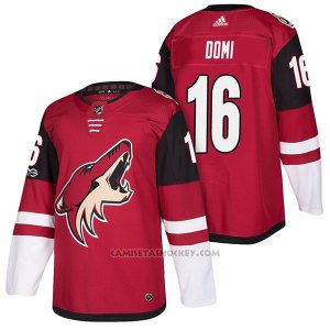 Camiseta NHL Hombre Autentico Arizona Coyotes Max Domi Home 16 2018 Rojo