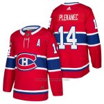 Camiseta Hockey Hombre Autentico Montreal Canadiens 14 Tomas Plekanec Home 2018 Rojo