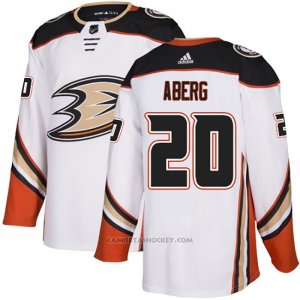 Camiseta Hockey Anaheim Ducks 20 Pontus Aberg Road Autentico Blanco