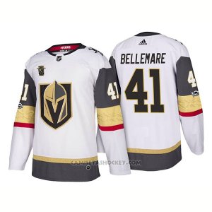 Camiseta Hockey Hombre Autentico Vegas Golden Knights 41 Pierre Edouard Bellemare Away 2018 Blanco