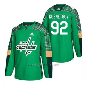 Camiseta Washington Capitals Evgeny Kuznetsov 2018 St. Patrick's Day Verde