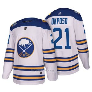 Camiseta Hockey Hombre Autentico Buffalo Sabres 21 Kyle Okposo 2018 Winter Classic Blanco