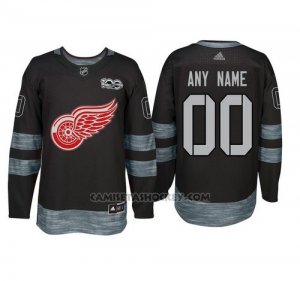 Camiseta Hockey Hombre Detroit Red Wings Personalizada Negro