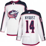 Camiseta Hockey Columbus Blue Jackets 14 Gustav Nyquist Road Autentico Blanco