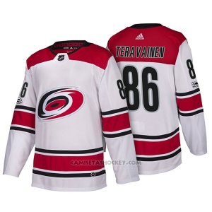 Camiseta Hockey Hombre Carolina Hurricanes 86 Teuvo Teravainen New Season Team Road 2018 Blanco