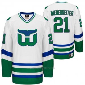 Camiseta Hockey Hartford Whalers Night Nino Niederreiter Heritage Throwback Blanco