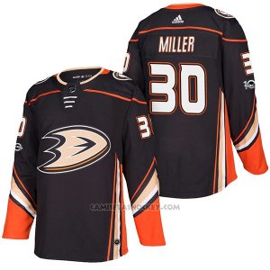 Camiseta Hockey Hombre Autentico Anaheim Ducks Ryan Miller Home 30 2018 Negro