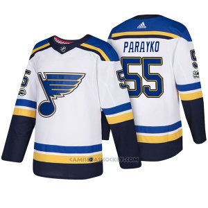 Camiseta Hockey Hombre St. Louis Blues 55 Colton Parayko 2018 Blanco