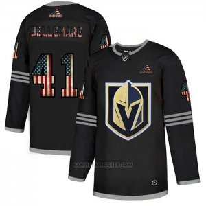 Camiseta Hockey Vegas Golden Knights Pierre-Edouard Bellemare2020 USA Flag Negro