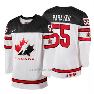 Camiseta Canada Team Colton Parayko 2018 Iihf World Championship Jugador Blanco