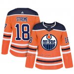 Camiseta Mujer Edmonton Oilers 18 Ryan Strome Adizero Jugador Home Naranja