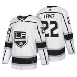 Camiseta Hockey Hombre Autentico Los Angeles Kings 22 Trevor Lewis Away 2018 Blanco