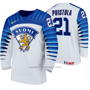 Camiseta Hockey Finlandia Patrik Puistola Home 2020 IIHF World Junior Championship White