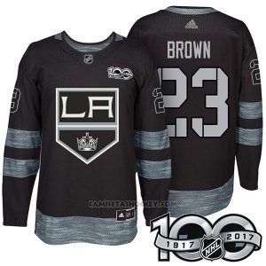Camiseta Hockey Hombre Los Angeles Kings 23 Dustin Brown 2017 Centennial Limited Negro