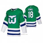 Camiseta Hockey Hartford Whalers Ryan Dzingel Autentico Heritage Verde