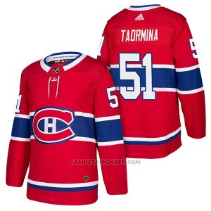 Camiseta Hockey Hombre Autentico Montreal Canadiens 51 Matt Taormina Home 2018 Rojo