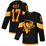 Camiseta Hockey Pittsburgh Penguins 17 Bryan Rust Autentico 2019 Stadium Series Negro