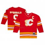 Camiseta Hockey Calgary Flames Lanny McDonald Mitchell & Ness 1988-89 Captain Patch Blue Line Rojo