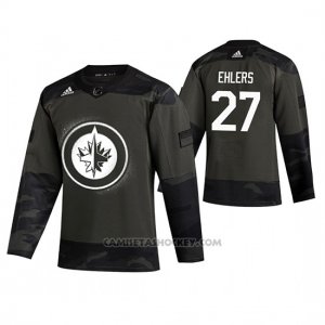 Camiseta Hockey Winnipeg Jets Nikolaj Ehlers 2019 Veterans Day Camuflaje