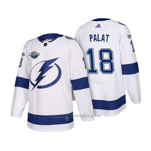 Camiseta Hockey Hombre Tampa Bay Lightning 18 Ondrej Palat 2018 Blanco