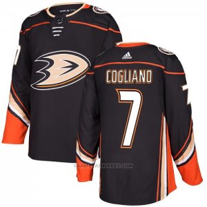 Camiseta Hockey Anaheim Ducks 7 Andrew Cogliano Autentico Negro